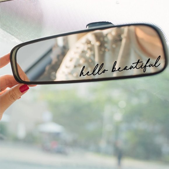 "Hello Beautiful" Positive Affirmations Mirror Decal - Picture 1 of 2